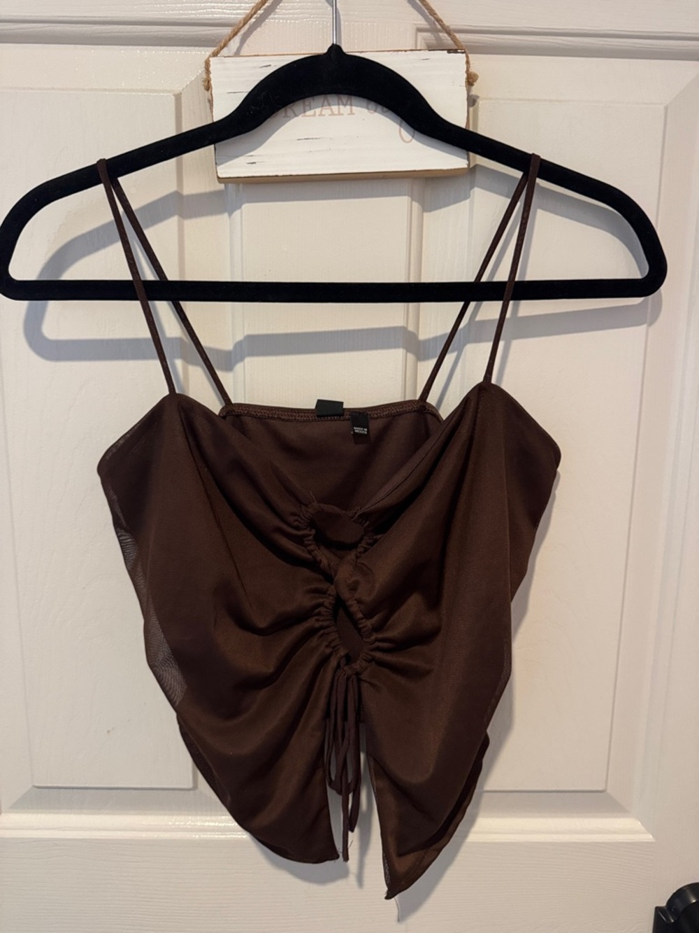 Windsor Brown Ruched Drawstring Cami